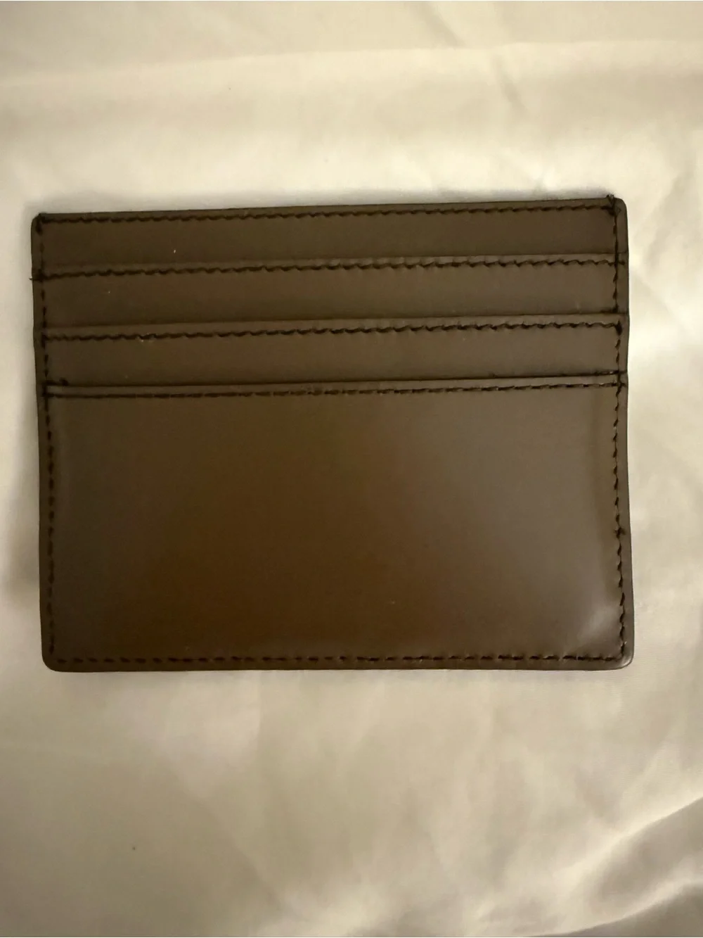 Fendi Brown Leather Card Holder with Textured Pattern
